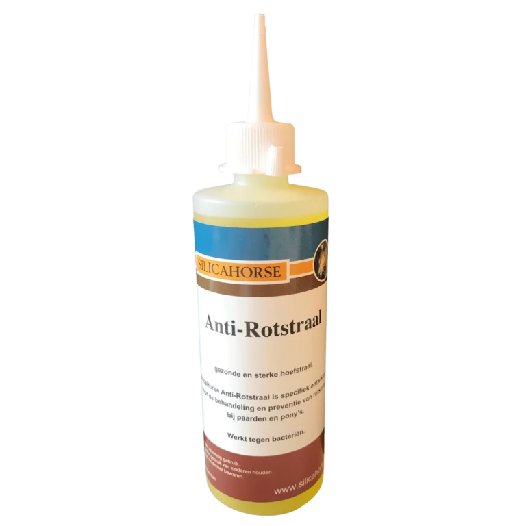 Een flesje SilicaHorse Anti-Rotstraal - Hoefstraal - SilicaBrands
